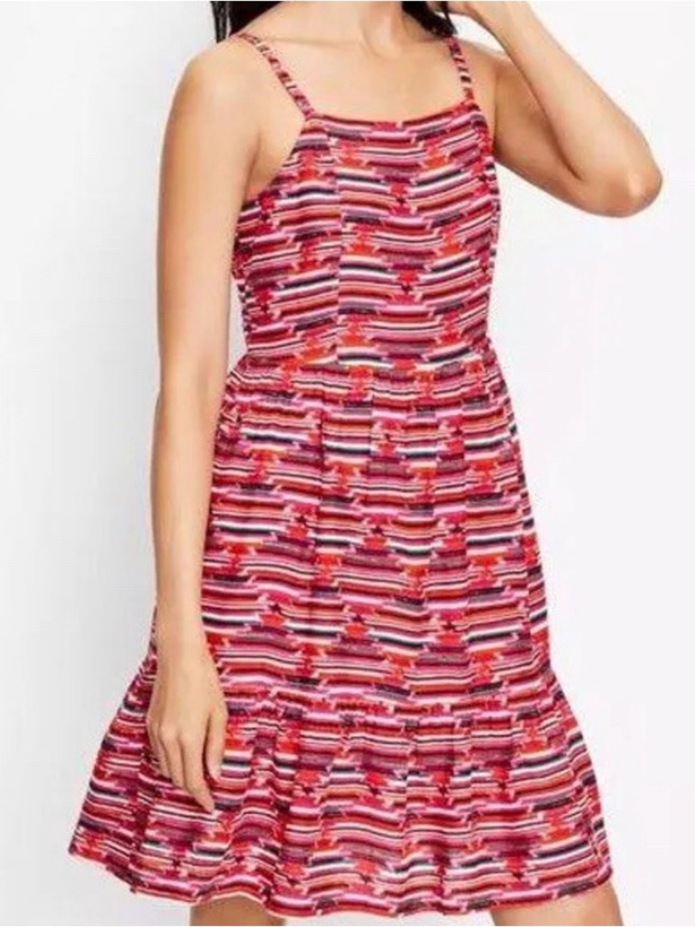 LOFT Ikat Smocked Back Knee length Western Sundress
